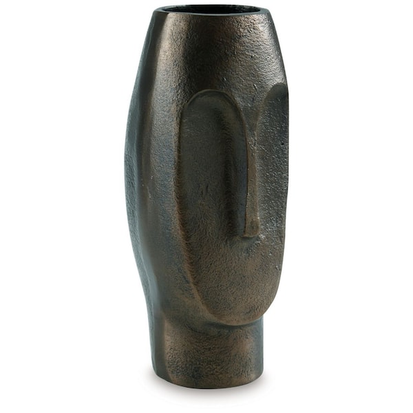 Signature DESIGN BY ASHLEY Elanman 10 in. Bronze Metal Cylinder Decorative Vase
