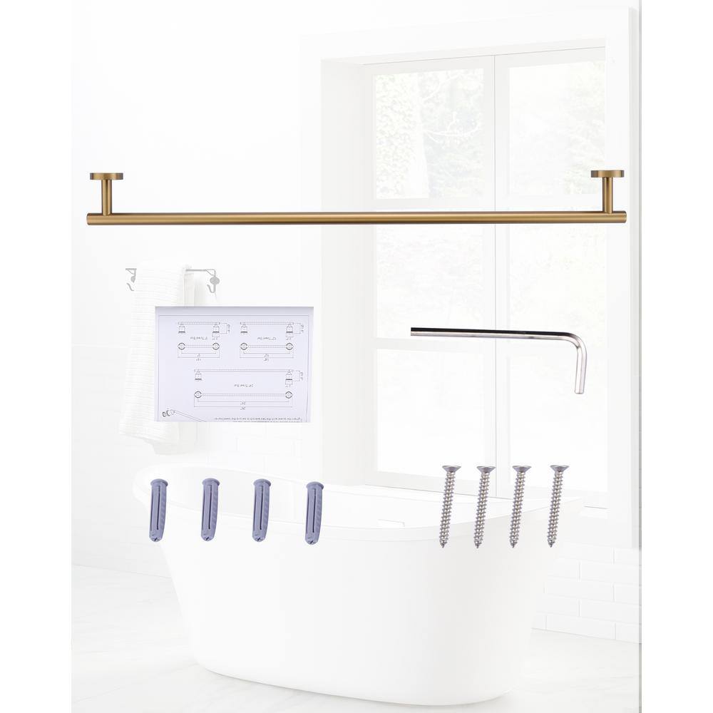 Brushed Gold Stainless Steel 32" Wall Mounted Double Towel Bar