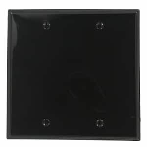 Black 2-Gang Blank Plate Wall Plate (1-Pack)