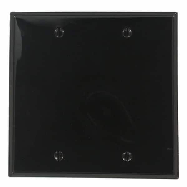 2-Gang Black Blank Plate Nylon Standard Wall Plate (1-Pack) 80725-E