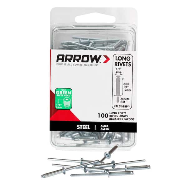 Arrow RLS 1/8 in. Long Steel Rivets (100-Pack)
