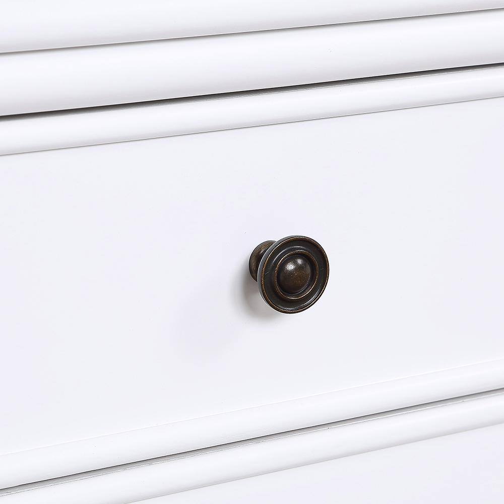 Ellison Traditional White 2-Drawer Nightstand with Bamboo Accents