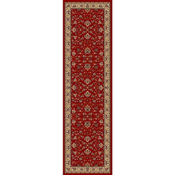 Como Red 2 ft. x 8 ft. Traditional Oriental Floral Area Rug