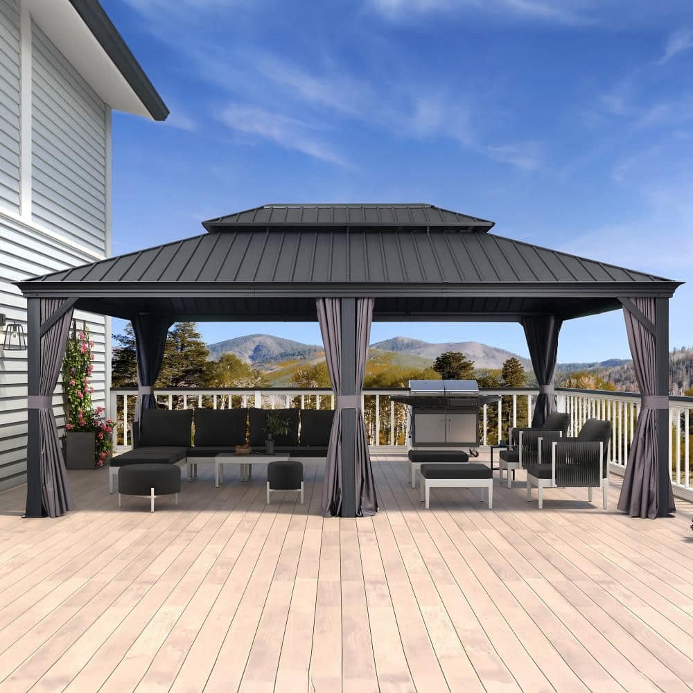 PURPLE LEAF 14 ft. x 20 ft. Luxury Aluminum Frame Hardtop Gazebo