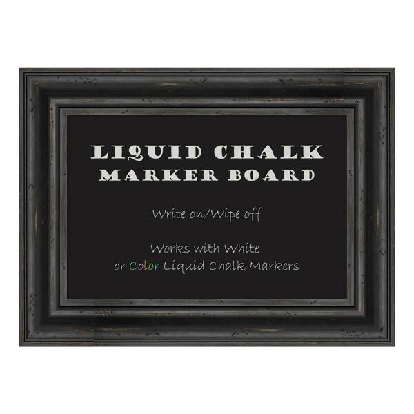 Amanti Art Rustic Pine Black Framed Liquid Chalk Marker Memo Board