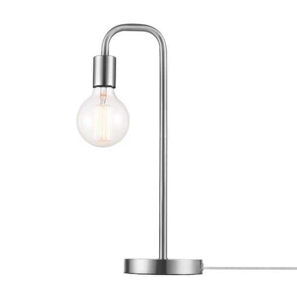 Hampton Bay 18 in. Indoor Table Lamp Brushed Nickel 1-Light Northvale