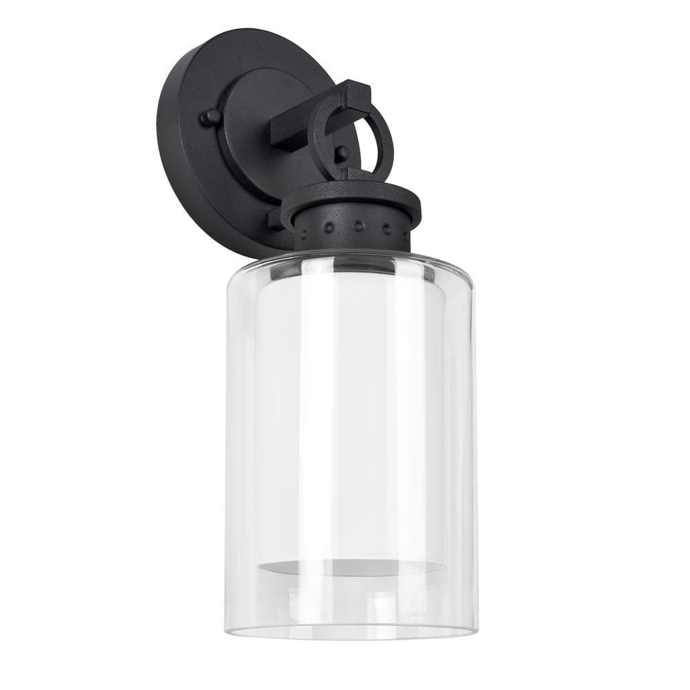 Hansen Modern 1-Light Textured Black Outdoor Wall Lantern Sconce price history on PriceWatchPro