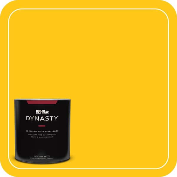 BEHR DYNASTY 1 qt. #P300-7 Unmellow Yellow Matte Interior Stain-Blocking Paint & Primer
