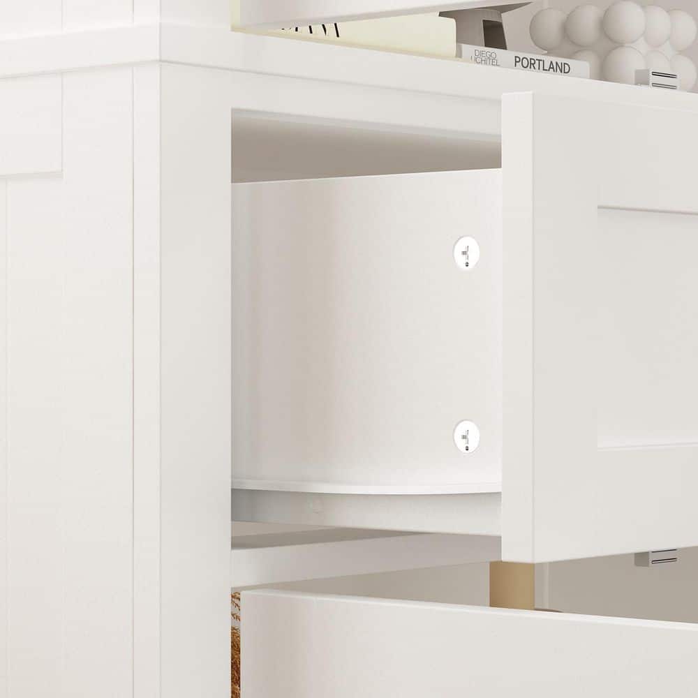 White Gloss 71.6" Tall Kitchen Pantry with Shutter Doors