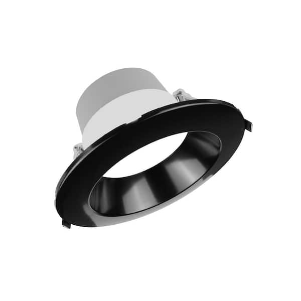 NICOR CLRv3 6 in. Selectable CCT Canless Black Commercial Integrated LED Recessed Light Trim
