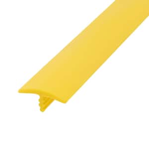11/16 in. Camarie Yellow Flexible Polyethylene Center Barb Bumper Tee Moulding Edging 25 ft. long Coil