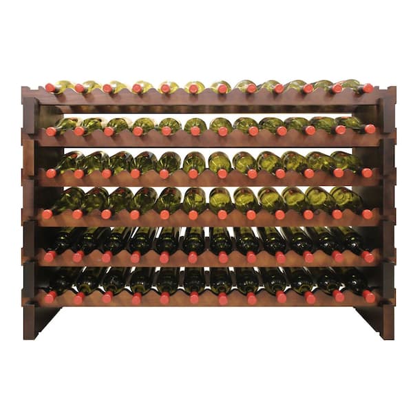 Epicureanist 6 x 12-Bottle Modular Wine Rack, Stained