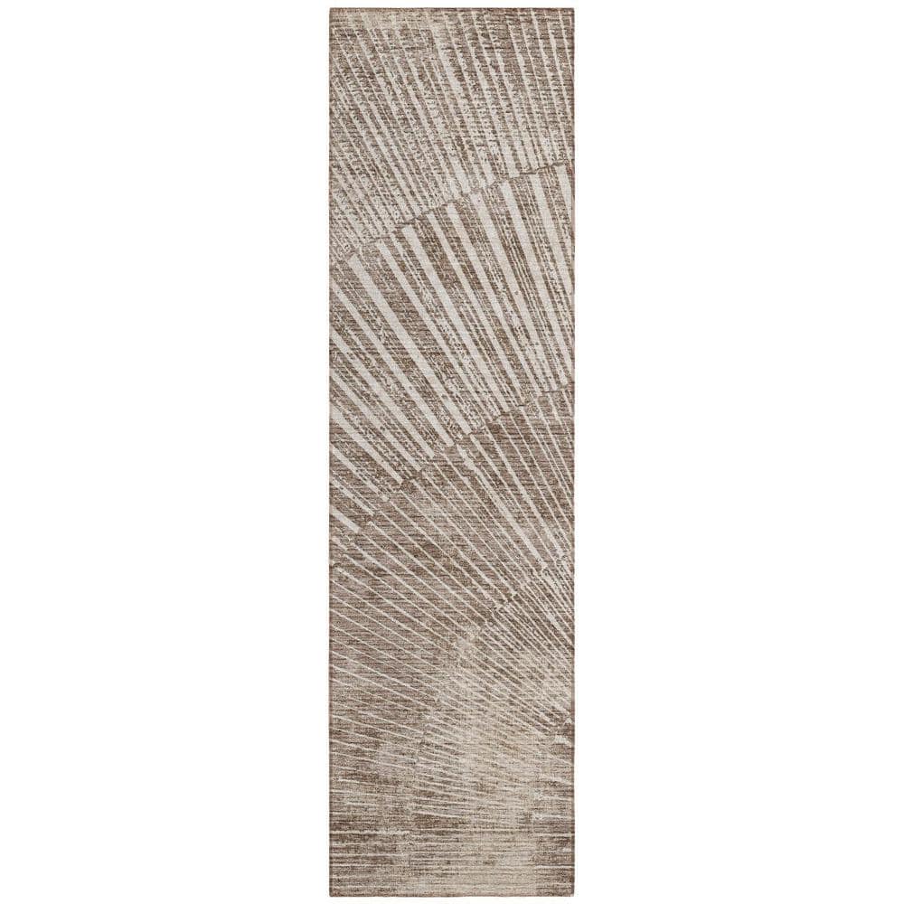 Taupe and Ivory 2 ft. x 8 ft. Woven Abstract Runner Indoor/Outdoor Area Rug price history on PriceWatchPro