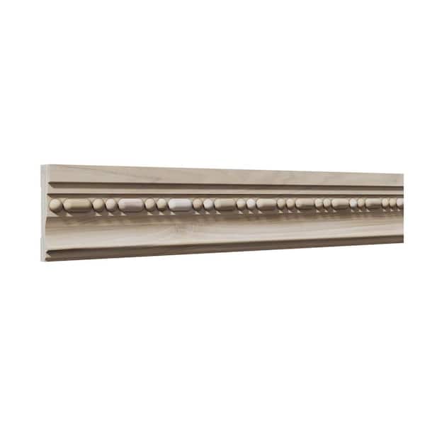 . 94 in. D x 4 in. W x 92 in. L Unfinished Poplar Wood Stratford Embossed Casing Moulding