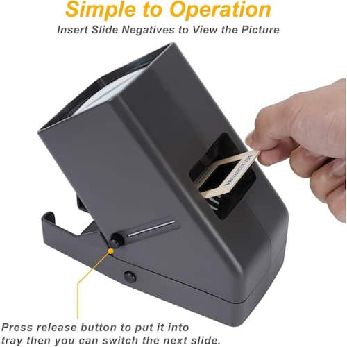 Film Negative and Slide Viewer with 3 x Magnification and LED Lighted Illuminated Viewing, USB Powered Electrical