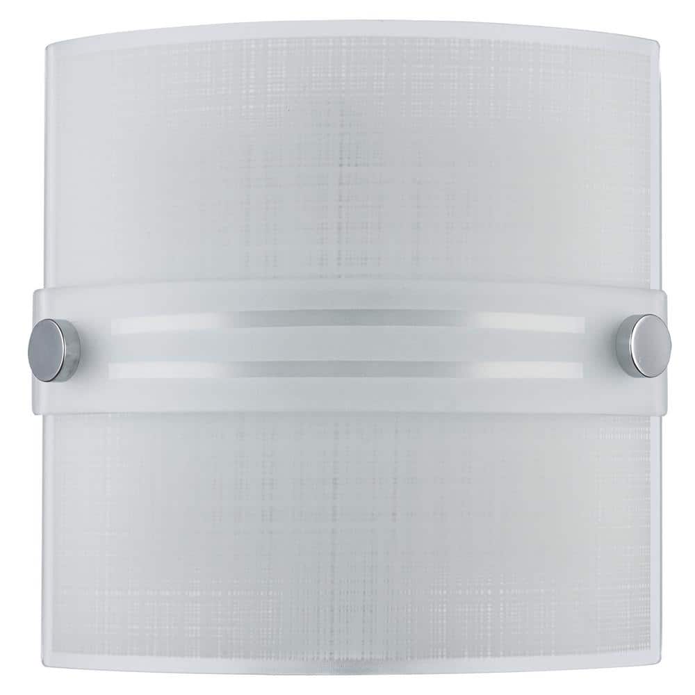 Elegant Polished Chrome 8" Dimmable Wall Sconce with Frosted Glass