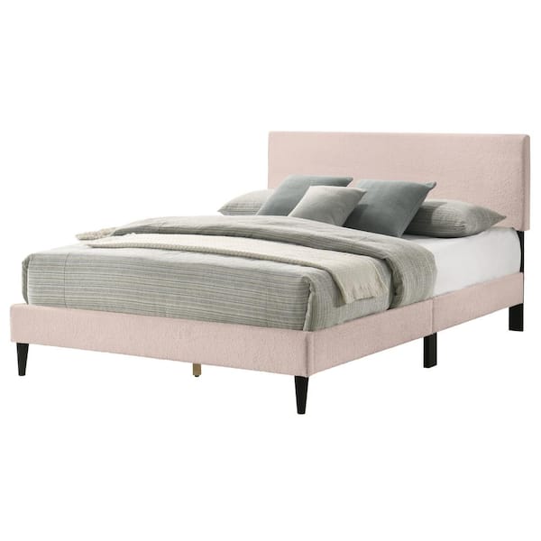 GALANO Bayson Brooklyn Pink Wood Frame Full Platform Bed with 