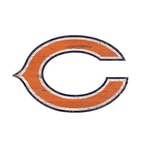 NFL Indoor Chicago Bears Distressed Logo Cutout Wood Sign