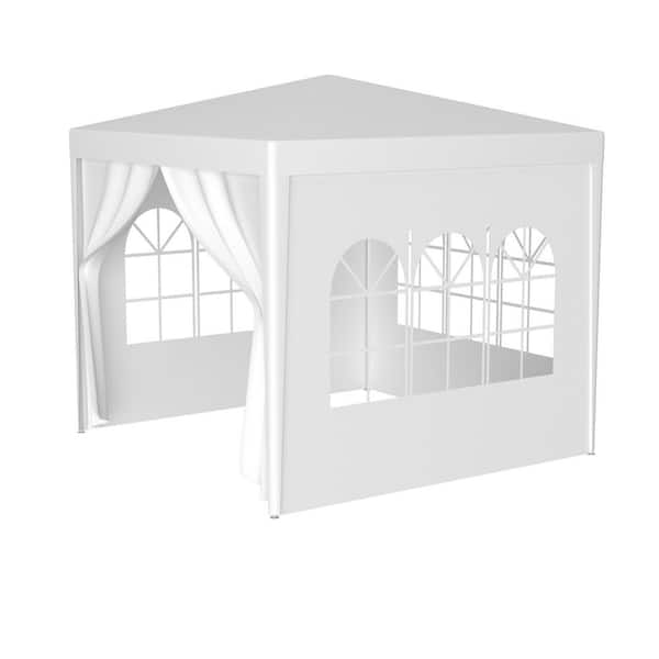 10 ft. x 10 ft. White Party Tent Outdoor Heavy Duty Gazebo Wedding Canopy with 4 Removable Walls