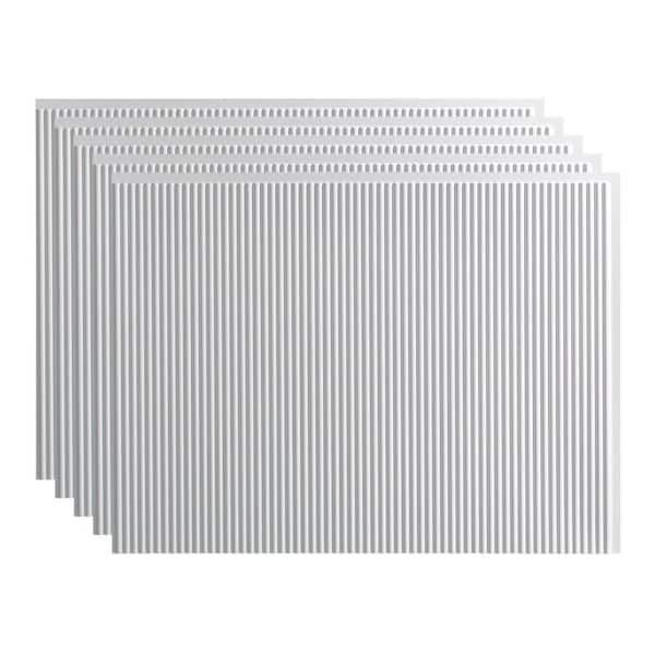 Rib 18.25 in. x 24.25 in. Vinyl Backsplash Panel in Gloss White (5-Pack)