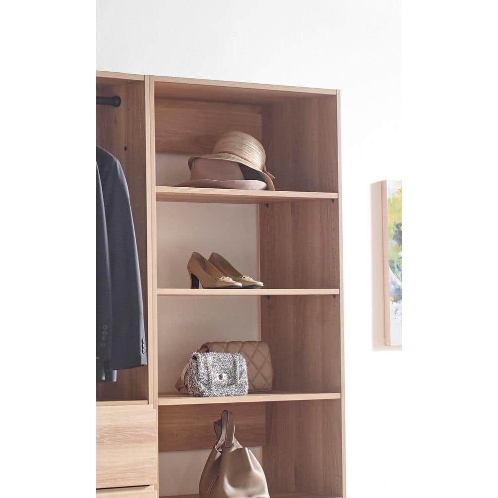 Prosper Oak Freestanding Modular Walk-In Closet System with Drawers