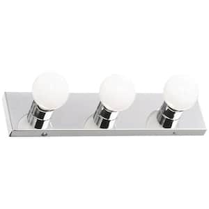 Contemporary 3-Light Indoor Vanity Light Dimmable for Bathroom Bedroom Vanity Makeup, Polished Chrome