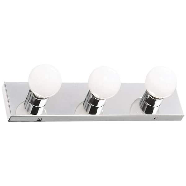 Design House Contemporary 3-Light Indoor Vanity Light Dimmable for Bathroom Bedroom Vanity Makeup, Polished Chrome