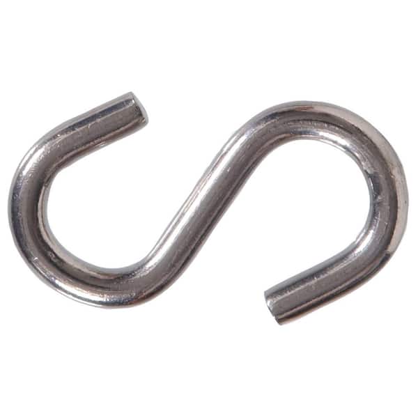 Hardware Essentials 0.177 in. x 1-1/2 in. Stainless Steel S-Hook (25-Pack)