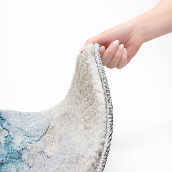 Dream Shag Premium Machine Washable Abstract ADS520 Blue 2 ft. x 7 ft. Runner Rug