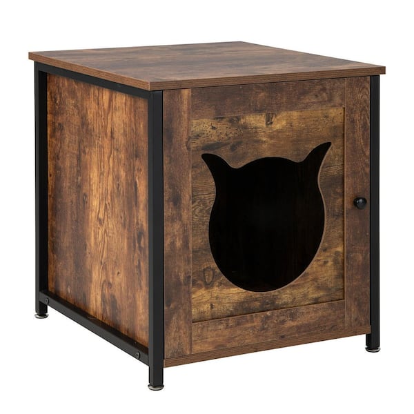FORCLOVER Cat Litter Box Enclosure with Door and Ventilated Hole