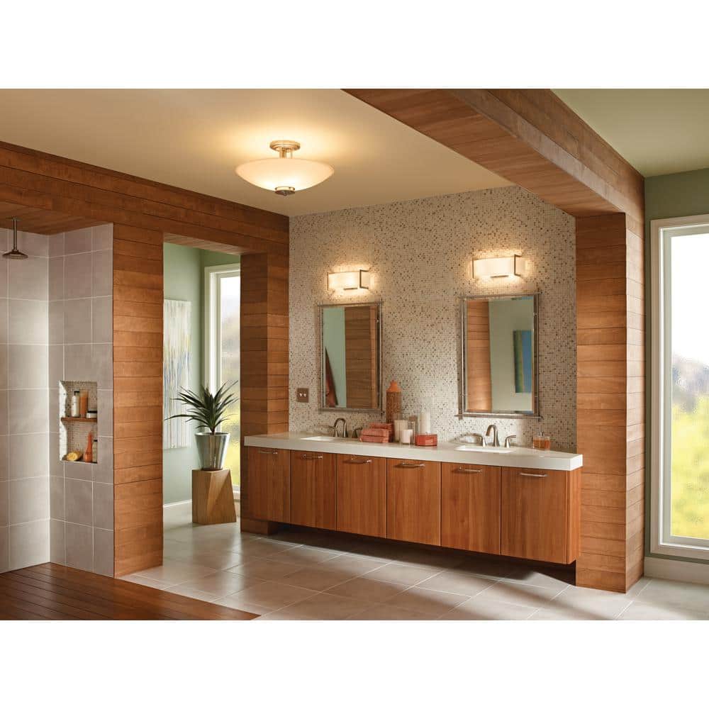 Hendrik 24 in. 4-Light Brushed Nickel Hallway Contemporary Semi-Flush Mount Ceiling Light with Cased Opal Glass price history on PriceWatchPro