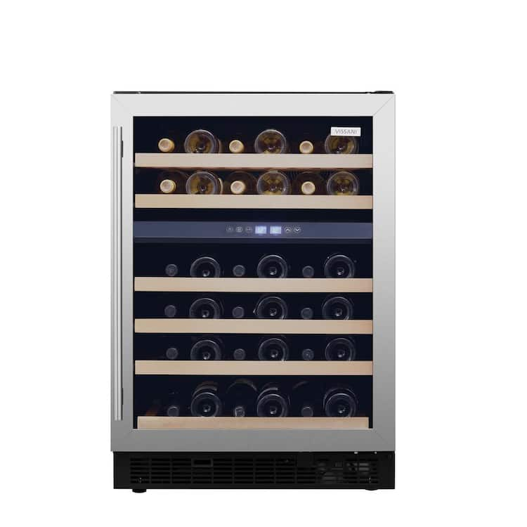 Vissani Dual Zone 24 in. Built-in 51-Bottle Wine Cooler in