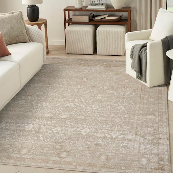 Dekor Cream Beige 9 ft. x 12 ft. Diamond Traditional Area Rug