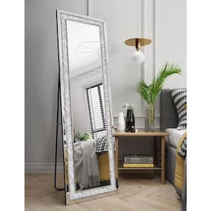 58 in. x 1.2 in. Silver Modern Rectangle Framed Full-Length Standing Mirror
