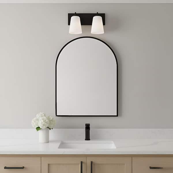 Miles 12 in. W x 8 in. H 2-Light Midnight Black Dimmable Medium Bathroom Vanity Light with No Bulbs Included