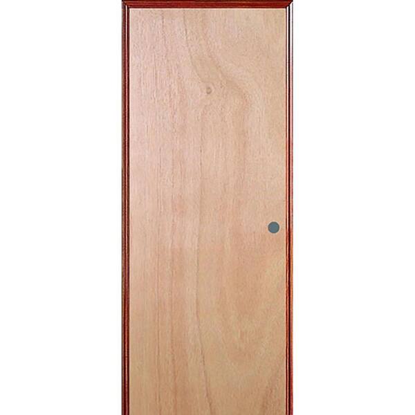 JELD-WEN 24 in. x 80 in. Unfinished Left-Hand Flush Hardwood Single Prehung Interior Door