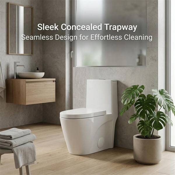 LUXSHERY 12 in. 1-Piece 1.1/1.60 GPF Water-Efficient Dual Flush