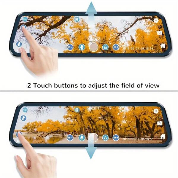 Full HD Mirror Dashcam with Rear Camera, Loop Recording and G-Sensor