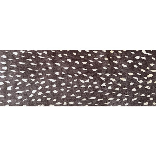 2 ft. x 6 ft. Chocolate Animal Print Washable With Uv Protection Area Rug
