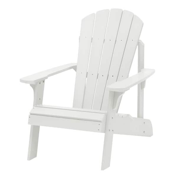 Tatayosi Classic White Plastic Outdoor Patio Adirondack Chair For Outdoor Garden Porch Patio Deck Backyard Sm H Sm H Wh The Home Depot