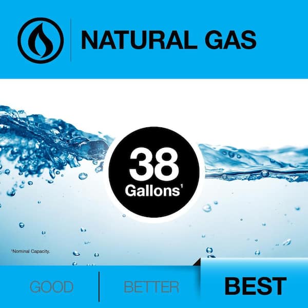Performance Platinum 38 Gal. Tall 40,000 BTU Powered Damper Natural Gas Water Heater with 12-Year Warranty