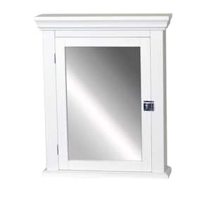 Early American 22-1/4 in. W x 27 in. H x 5-7/8 in. D Framed Surface-Mount Bathroom Medicine Cabinet in White