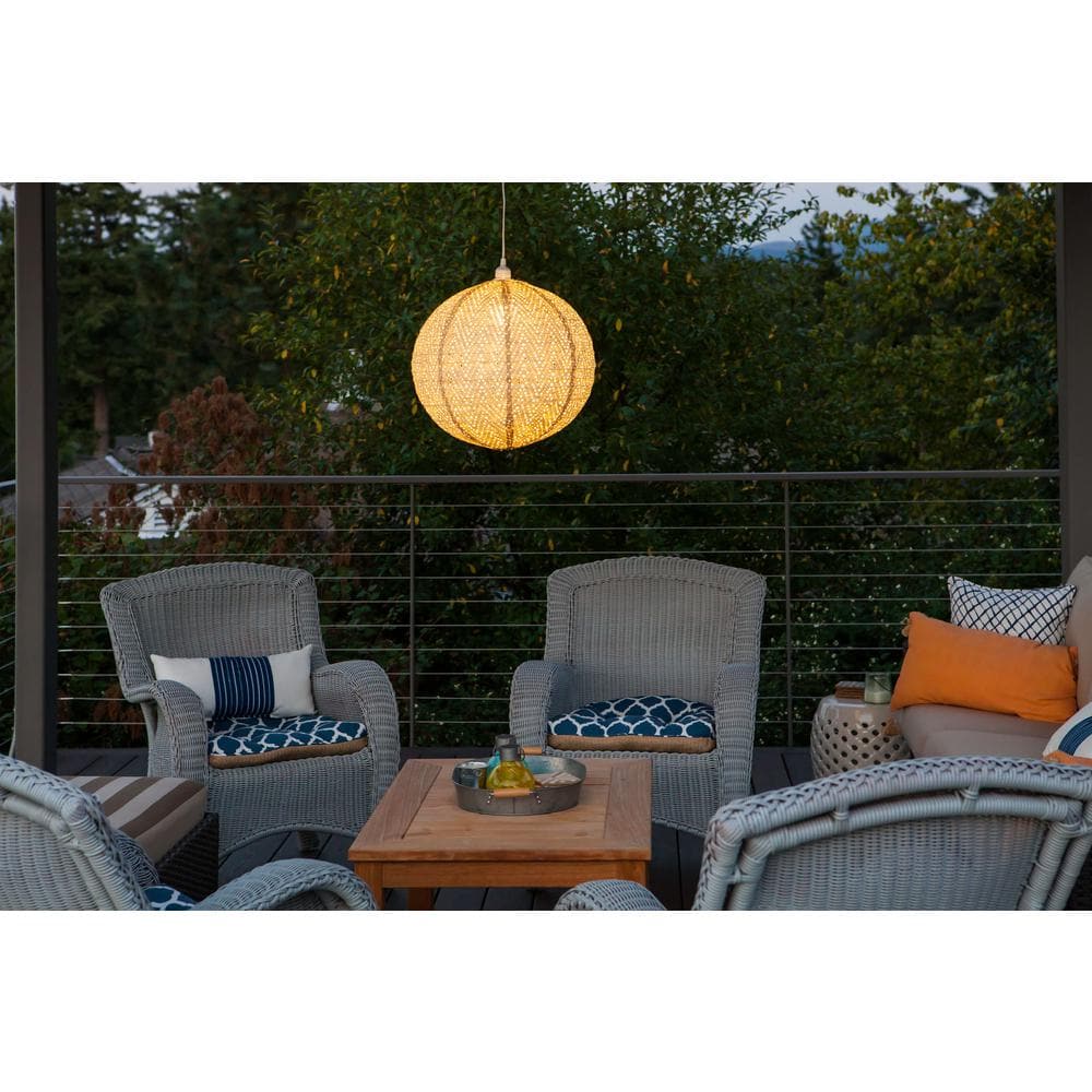 18" Chevron Pearl Globe LED Pendant Lamp