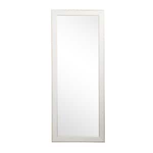 32 in. W x 71 in. H Aged White and Gold Framed Rectangle Floor Mirror