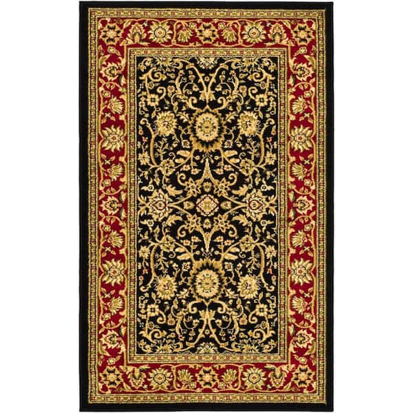 SAFAVIEH Lyndhurst Black/Red Doormat 3 ft. x 5 ft. Border Area Rug
