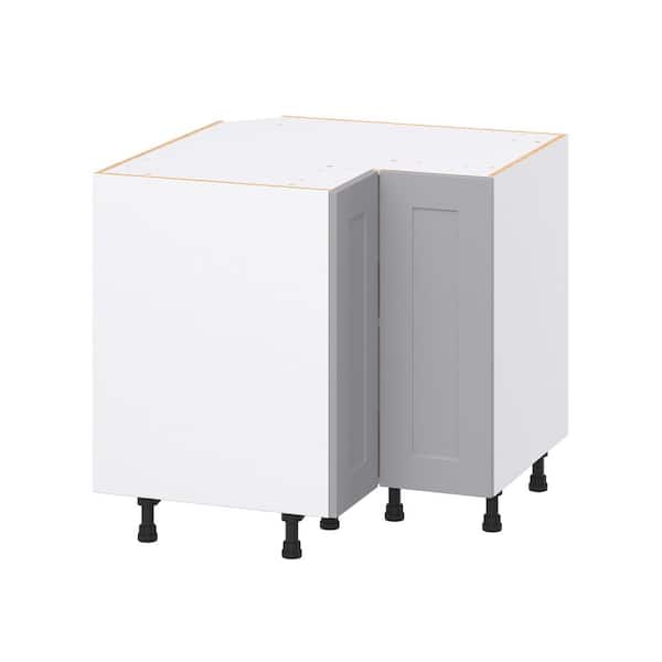 Roseland 36 in. W x 24 in. D x 34.5 in. H Assembled Shaker Standard Corner Base Kitchen Cabinet in Slate Gray