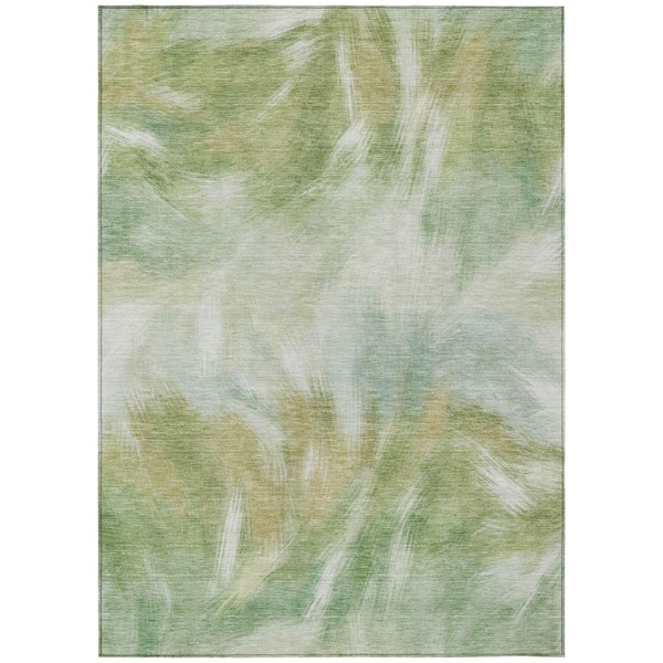 Chantille Machine Washable Indoor/Outdoor Abstract ACN2096 Green 10 ft. x 14 ft. Area Rug