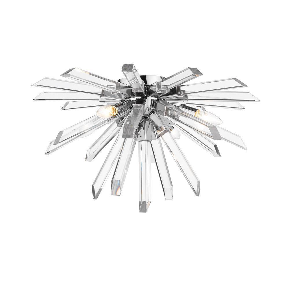 Modern Crystal Chrome LED Globe Ceiling Light