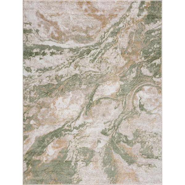 Liverpool 7 ft. X 9 ft. Cream/Green Area Rug
