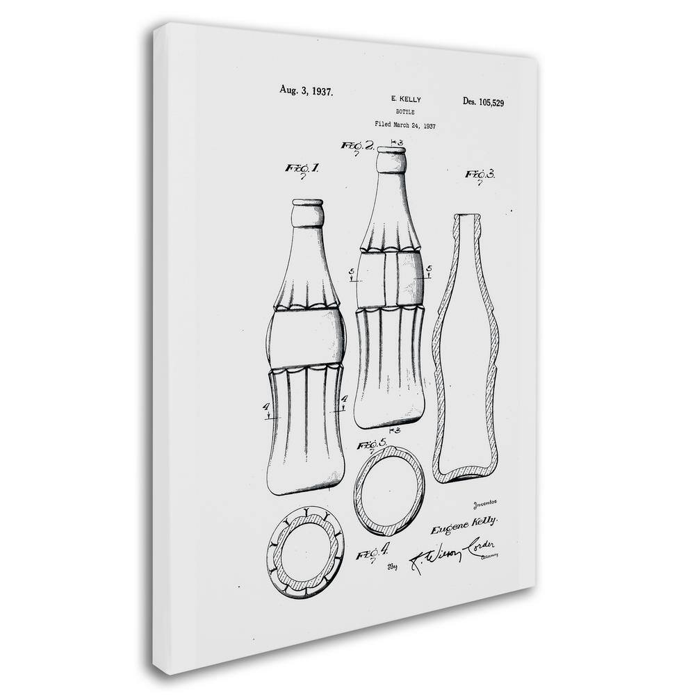 Claire Doherty Coca Cola Bottle Patent 1937 White Canvas Art